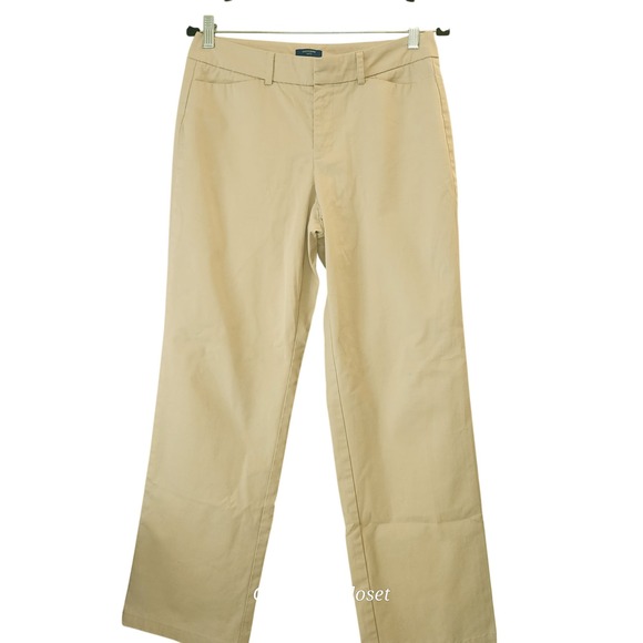 Dockers Pants - Dockers Womens Khaki Straight Leg 8P Ideal Fit Stretch Preppy Casual Chore Pant